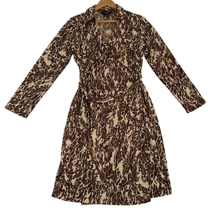 Express Animal Print Women Dress Long Sleeve Wrap Style Career Casual Size 11/12 - Picture 1 of 11