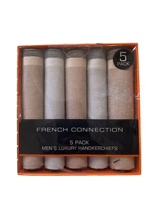 French Connection Men's Luxury Handkerchiefs 5 Packs Stripped Multicolor - Picture 1 of 4