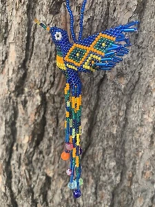 Handmade Guatemalan Beaded Hummingbird Ornament Gift Decoration Sun Catcher - Picture 1 of 4