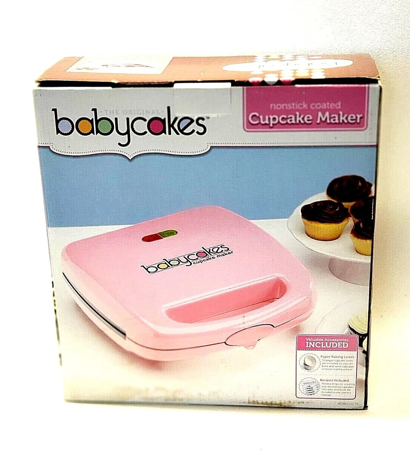 Babycakes Mini Cupcake Maker Pink 6 Cupcakes Nonstick Cc-71.