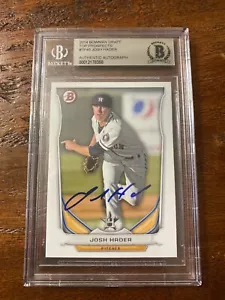 Josh Hader Signed Bowman Draft Card Beckett BAS Coa Slabbed Encapsulated Astros - Picture 1 of 4