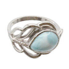 Marahlago Sterling Silver Ring Willow Larimar Stone Ladies Jewellery Size 8