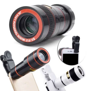 8x Optical Zoom Clip on Camera Len Phone Telescope Fit Universal Cell Phone - Photo 1 sur 13