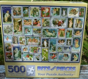 100% COMP. PUZZLE 500 PIÈCES EMBOUTS ET PIECES - COUETTE TIMBRES ANGES - Photo 1/2