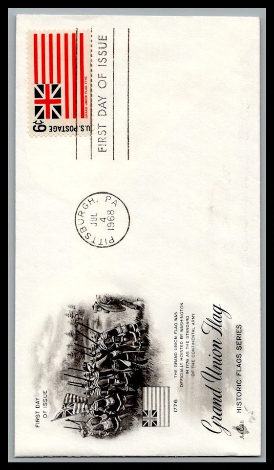 US FDC # 1352 6c Grand Union Flag ArtCraft   1968, 0a524 - Image 1 of 1