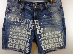 Hustle Gang Over Everything Shorts Men's 42 X 9 Blue Rendezvous Denim New Tags - Picture 1 of 11