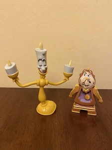 Disney Beauty & The Beast BendEms - Lumiere & Cogsworth - 1992 Vintage - Picture 1 of 8