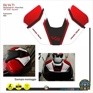 Kit Adesivi Top Case Bauletto Red Ducati Multistrada V4 Pikes Peak DU VA T1 - Picture 1 of 1