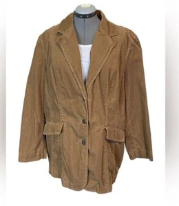 Tommy Hilfiger Women Stretch Tan Corduroy Coat Jacket Size 20 - Picture 1 of 9