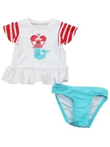 Cat & Jack™ ~ Toddler Size 4T ~ Mermaid Lobster Heart ~ Two Piece Swimsuit - Picture 1 of 5