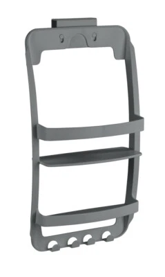 WENKO Bad Hänge Regal Aufbewahrung Dusche WC 2 Ablagen Korb 4 Haken Accessoires - Bild 1 von 4