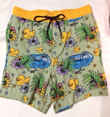 NEFF Board Shorts Swim Trunks Rubber Duck Size M New with Tags - Image 1 of 4