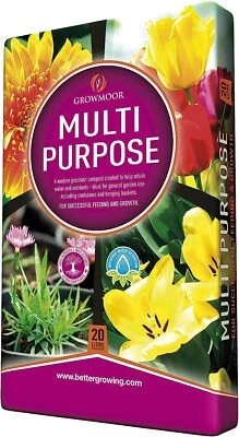 GROWMOOR Growmore 40L Bag Of Multi Purpose Garden Potting Compost Bed Borders Baskets