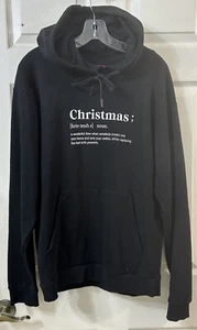 NWOT Denim & Flower Ricky Singh Men’s Sz L Christmas Definition Hoodie Black - Picture 1 of 16