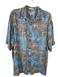 Southern Marsh Polo Shirt Mens XL Blue & Green Striped Polyester Stretch Golf - Picture 1 of 7