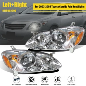 Clear Lens HeadLamps Headlights Left+Right For Toyota Corolla 2003-2008 Pair L+R - Picture 1 of 6