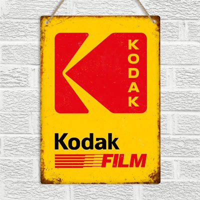 CHINTANAPRINTS PELÍCULA KODAK Letrero de pared de metal retro placa vintage 35 mm cámara hombre fotografía cueva