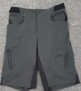 Zoic Ether MTB Shorts Men's Large Gray Adjustable Zip Pockets Bike 12" Inseam L - Picture 1 of 13