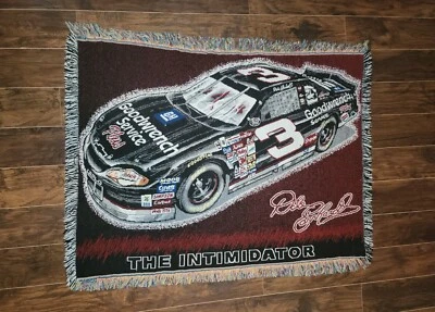Manta de tapiz tejida de colección Dale Earnhardt NASCAR The Intimidator 48x60 Foto 1 de 3
