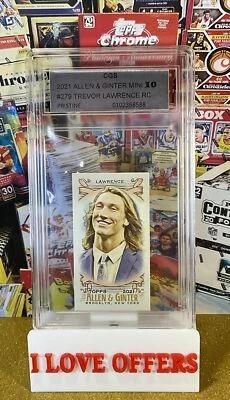 2021 ALLEN GINTER TREVOR LAWRENCE ROOKIE MINI CGS 10 RARE 4/25 BROOKLYN BK READ - Image 1 of 4
