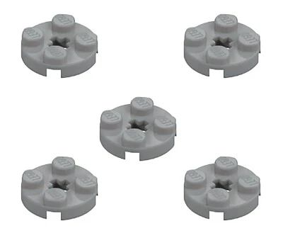 5 nuevas placas redondas LEGO gris piedra mediana 2x2 con agujero de eje 4032 círculo gris plano Foto 1 de 4