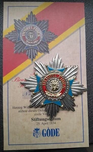 Braunschweig Orden Heinrich d. Löwen, Bruststern, Göde, Replika mit Karte - Bild 1 von 2