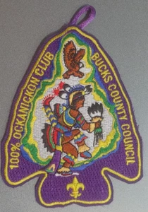 BSA  100% OCKANICKON CLUB    BUCKS COUNTY COUNCIL   purple  (Indian dancer) - Picture 1 of 1