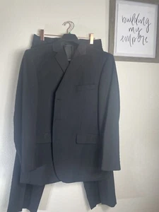 J Ferrar JF Suit Coat Jacket Men's 30 R Black Stripe Modern Fit 36 x 30 Pants - Picture 1 of 11