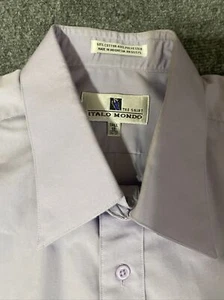Italo Mondo Shirt Mens 18 36 37 Purple Pastel Solid Button Business Dress Shirt - Picture 1 of 9