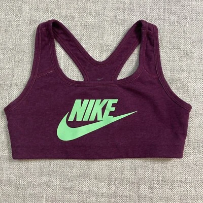 Sujetador deportivo Dri-Fit Nike para jóvenes niñas en rojo vino y verde menta talla mediana Foto 1 de 4