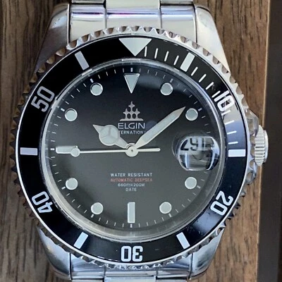 {REPARADO} Buzo Internacional Automático Elgin Deep Sea FK-531-SL De Colección Años 90 Foto 1 de 4