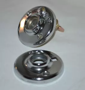 ***GREAT VINTAGE CONDITION*** VINTAGE 1950's CHROME BATHROOM ROSETTE WITH LOCK - Picture 1 of 5