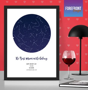 Personalised 'BEST MUM' star map perfect gift for Mother's Day/Mum gift/Present  - Picture 1 of 4