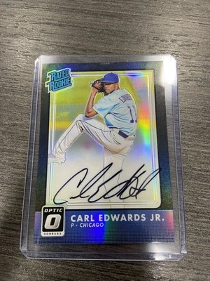 2016 Panini Donruss Optic - Black Rated Rookie Signatures Carl Edwards Jr. 21/25 - Image 1 of 3