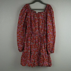 J.Crew Crewcuts Mädchen Blumen Langarm Kleid Cottagecore Stufen Rot Größe 10 - Bild 1 von 8