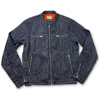 Chaqueta de motociclista Gap 1969 Dyneema Denim para hombre pequeña cremallera completa lavada negra RARA Foto 1 de 4