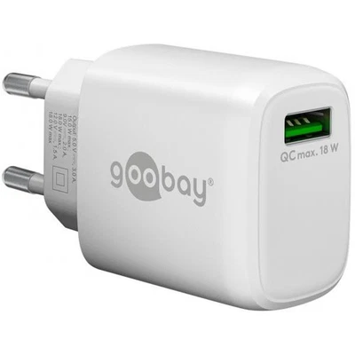 Goobay Caricabatterie Ricarica Rapida USB QC 3.0 (18 W) Bianco - Immagine 1 di 4