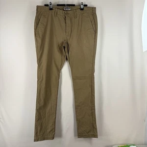 Express Men's Photographer Pants 36 x 34 Slim Fit Tan Khaki 5 Pocket NEW w tags - Picture 1 of 15