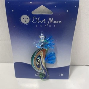 Blue Moon Beads Glass Pendant Seahorse New on Card - Picture 1 of 2