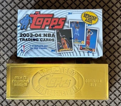 Juego de caja sellada de fábrica de baloncesto de la NBA Topps 1996-97 y 2003-04 Kobe LeBron RC Foto 1 de 2