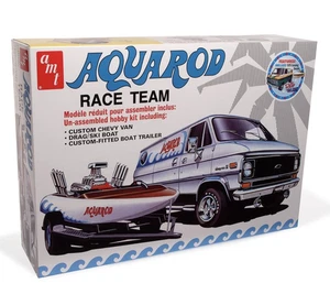 PKAMT1338 AMT 1:25 Aquarod Race Team (1975 Chevy Van, Drag/Ski Boat & Trailer) - Picture 1 of 1