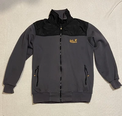 Chaqueta de Viaje Jack Wolfskin Para Hombre Talla Mediana Gris Cremallera Forrada de Vellón Foto 1 de 3