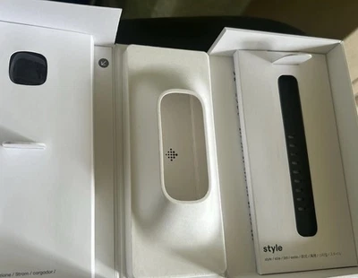 Bnib Fitbit Sense Black Watch Strap And Charger Genuine Unused - Image 1 of 4