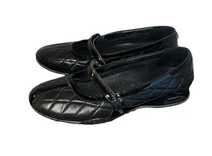 Cole Haan 6B Damenschuh schwarz Riemen/Klettverschluss, gesteppt WUC - Bild 1 von 9