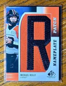 Parche con letras placa de identificación CFL Michael Reilly 2021 cubierta superior SP JUEGO USADO #ED 5/5 - Imagen 1 de 1
