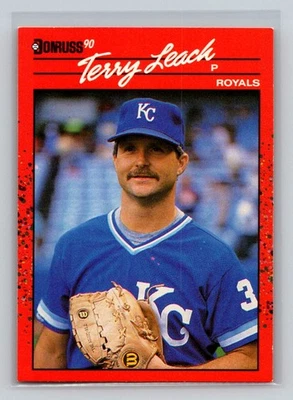 1990 Donruss #534a Terry Leach Kansas City Royals Baseball Card - Image 1 of 2
