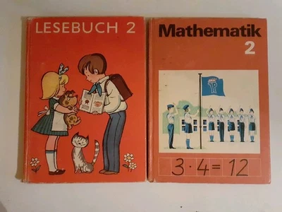 2 x DDR  Schulbuch -Lesebuch und  Mathematik Klasse 2    - Bild 1 von 4