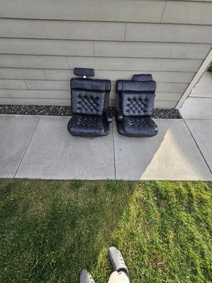 87-92 Cadillac Brougham DeElegance Asientos Cuero Negro PASAJERO CONDUCTOR DELANTERO Foto 1 de 4