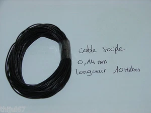 BOBINE 10 METRES DE CABLE ELECTRIQUE NOIR DE SECTION 0,14 mm POUR ACCESSOIRES - Zdjęcie 1 z 1