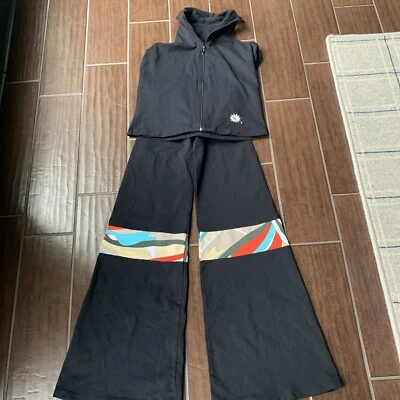 Margarita Supplex Yoga Pants Women Black Wide Leg Flare  Pants 3 And Vest Zipper - Изображение 1 из 4